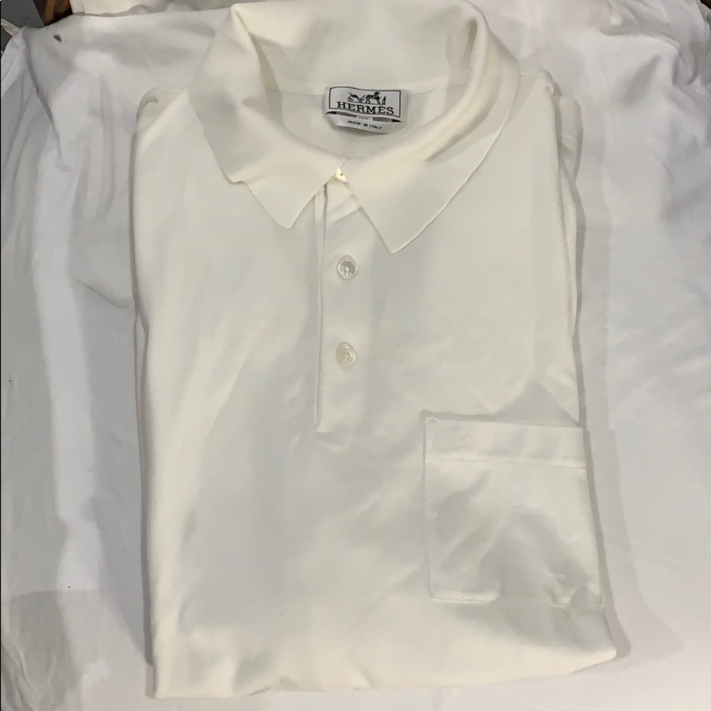 White Hermès 3xl men’s polo